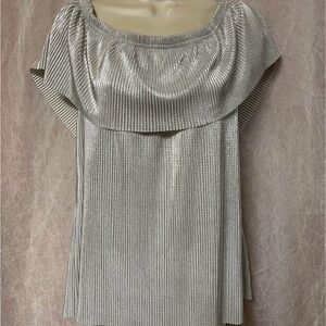 a.n.a Shiny Silver Women's Blouse